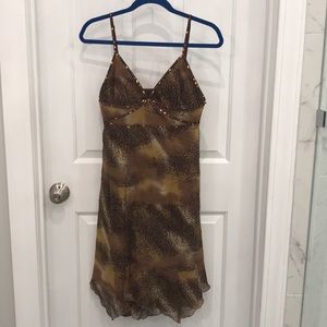 Animal print/ beaded cocktail dress